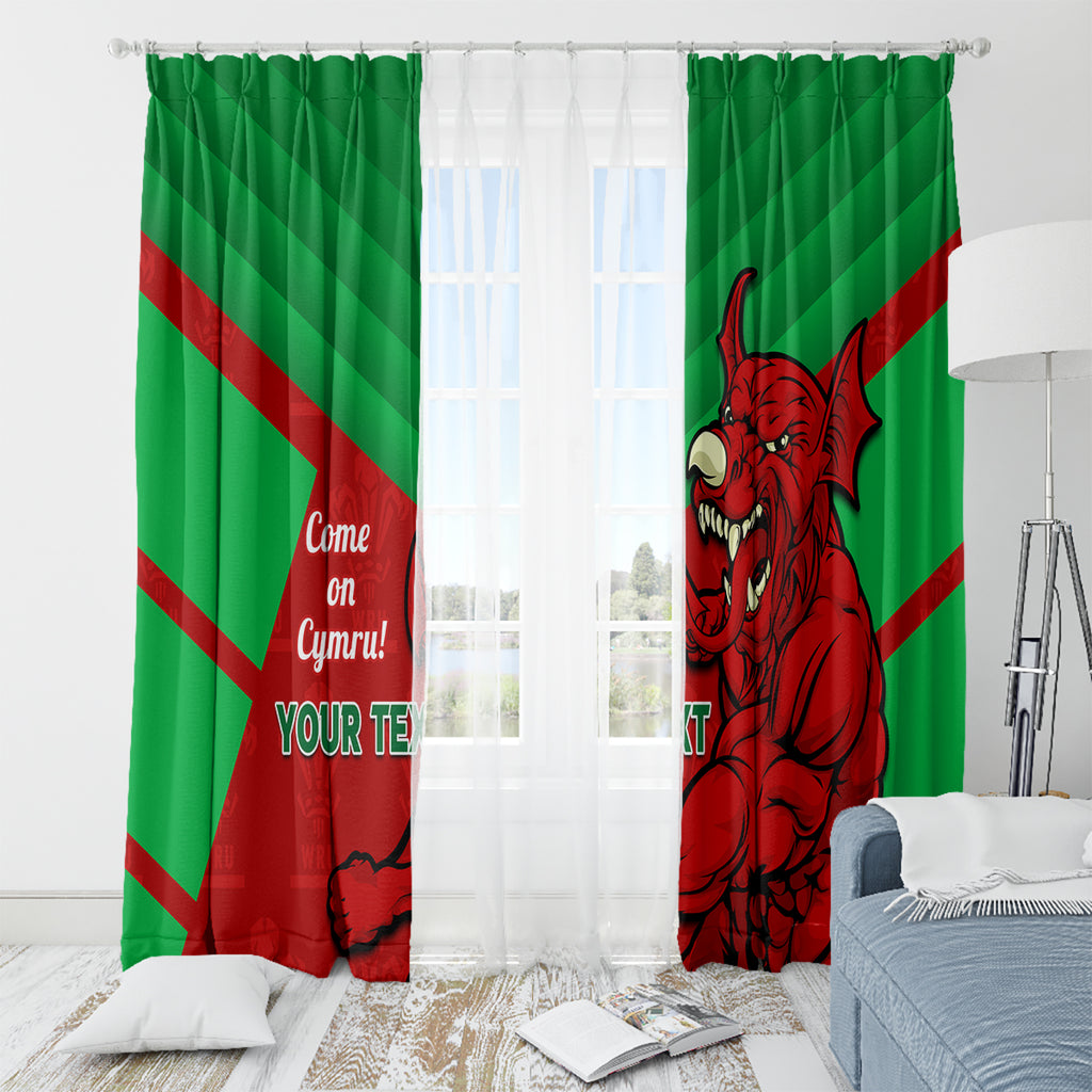 Custom Wales Rugby Window Curtain 2024 Six Nations Come On Cymru Mascot Sporty