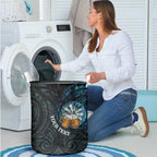 Personalized New Zealand Darts Beer Laundry Basket Paua Shell Aotearoa Maori Tattoo - Aussie Hoodie