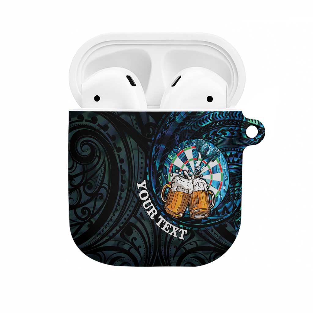 Personalized New Zealand Darts Beer AirPods Case Paua Shell Aotearoa Maori Tattoo - Aussie Hoodie