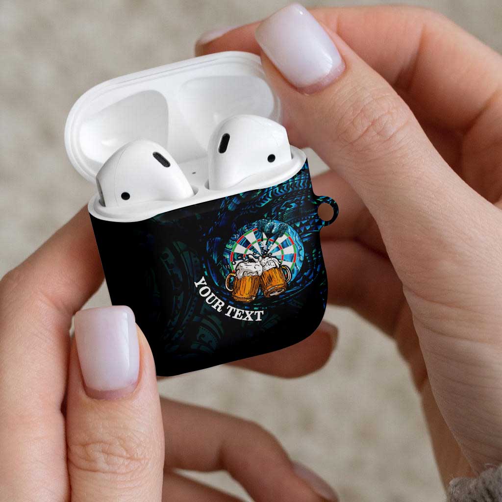 Personalized New Zealand Darts Beer AirPods Case Paua Shell Aotearoa Maori Tattoo - Aussie Hoodie