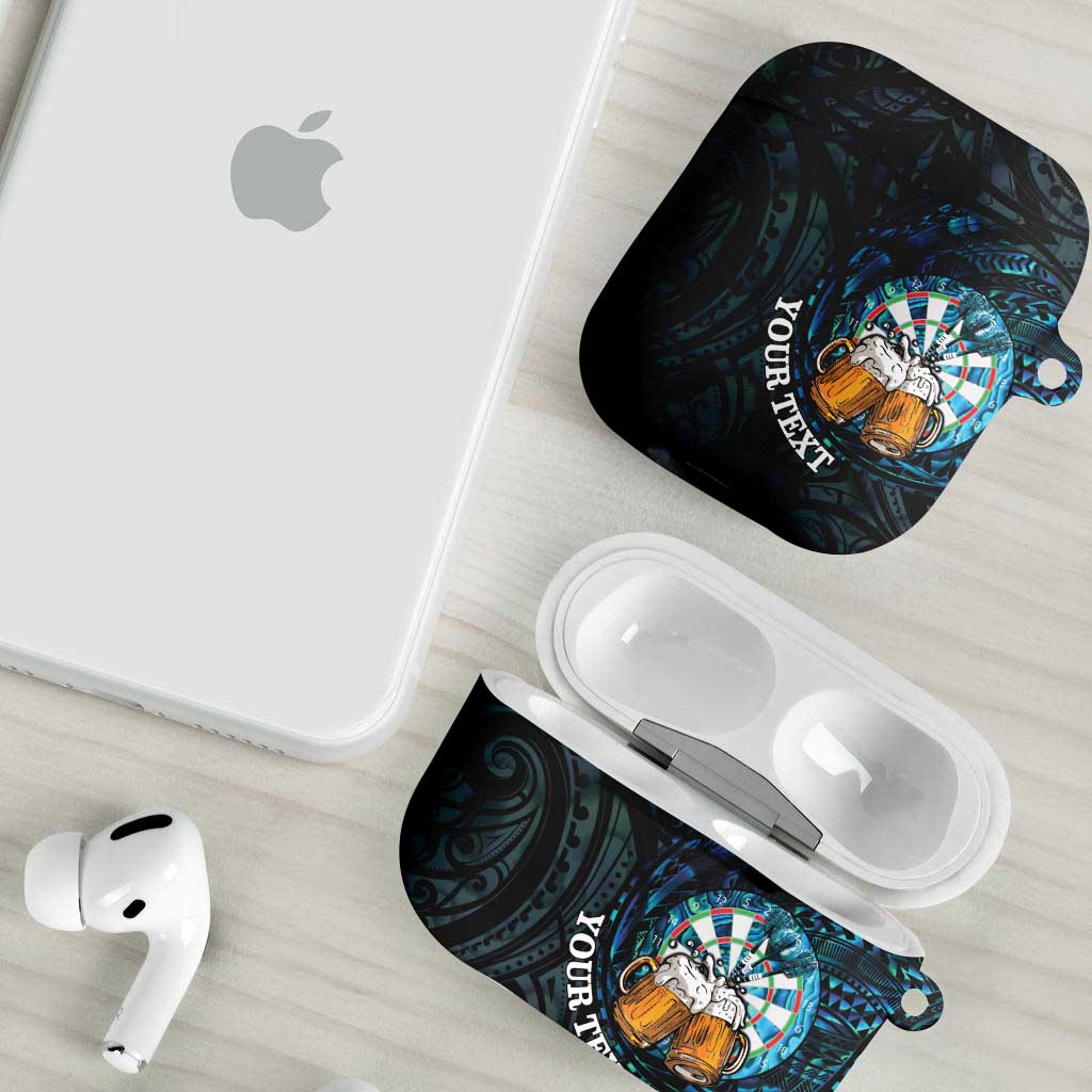 Personalized New Zealand Darts Beer AirPods Case Paua Shell Aotearoa Maori Tattoo - Aussie Hoodie