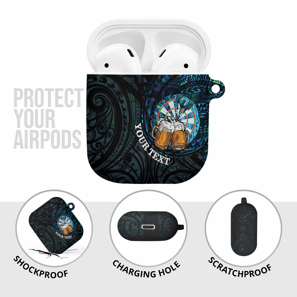 Personalized New Zealand Darts Beer AirPods Case Paua Shell Aotearoa Maori Tattoo - Aussie Hoodie
