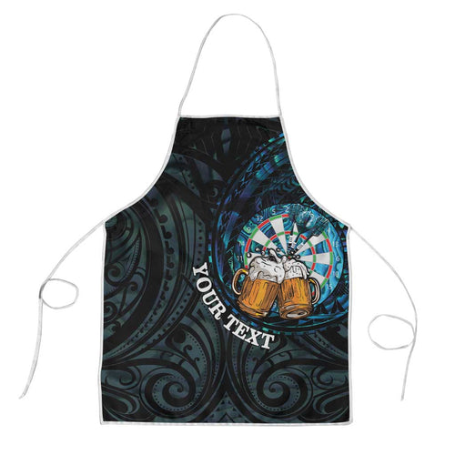 Personalized New Zealand Darts Beer Apron Paua Shell Aotearoa Maori Tattoo - Aussie Hoodie