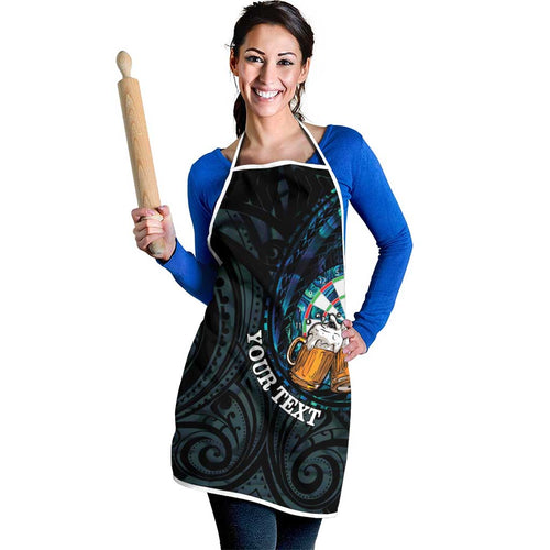 Personalized New Zealand Darts Beer Apron Paua Shell Aotearoa Maori Tattoo - Aussie Hoodie