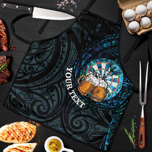 Personalized New Zealand Darts Beer Apron Paua Shell Aotearoa Maori Tattoo - Aussie Hoodie