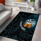 Personalized New Zealand Darts Beer Area Rug Paua Shell Aotearoa Maori Tattoo - Aussie Hoodie
