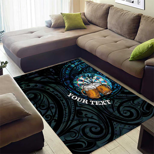 Personalized New Zealand Darts Beer Area Rug Paua Shell Aotearoa Maori Tattoo - Aussie Hoodie