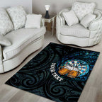 Personalized New Zealand Darts Beer Area Rug Paua Shell Aotearoa Maori Tattoo - Aussie Hoodie
