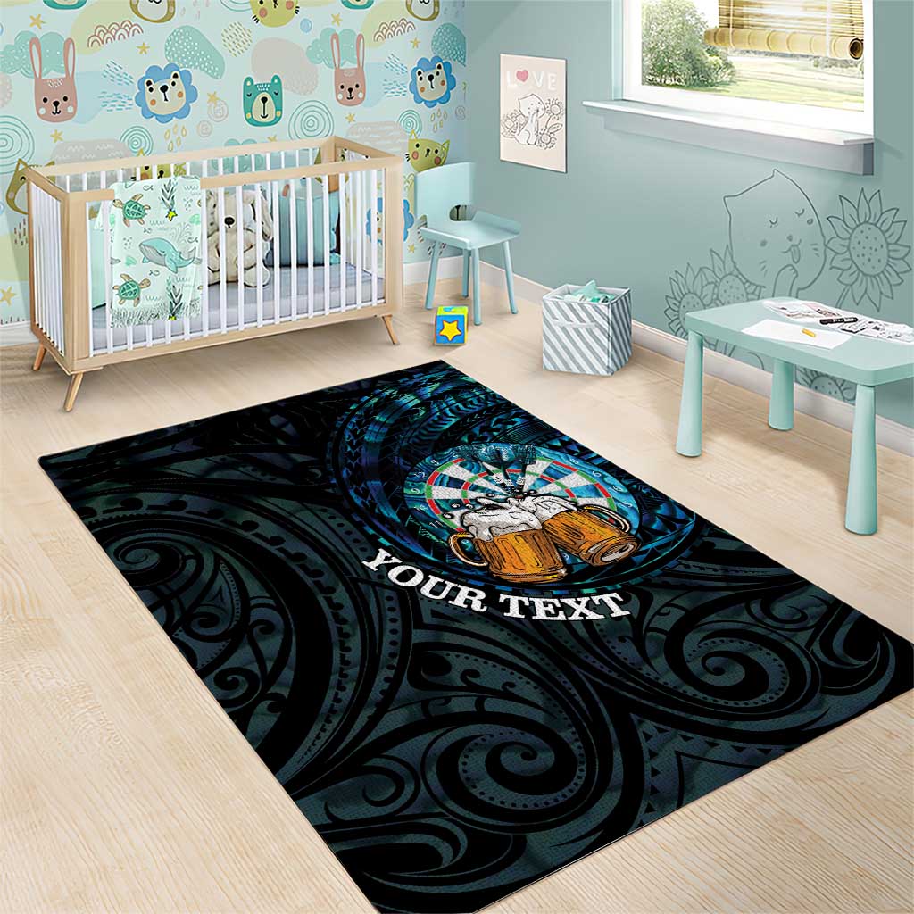 Personalized New Zealand Darts Beer Area Rug Paua Shell Aotearoa Maori Tattoo - Aussie Hoodie