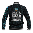 Personalized New Zealand Darts Beer Baseball Jacket Paua Shell Aotearoa Maori Tattoo - Aussie Hoodie