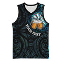 Personalized New Zealand Darts Beer Basketball Jersey Paua Shell Aotearoa Maori Tattoo - Aussie Hoodie