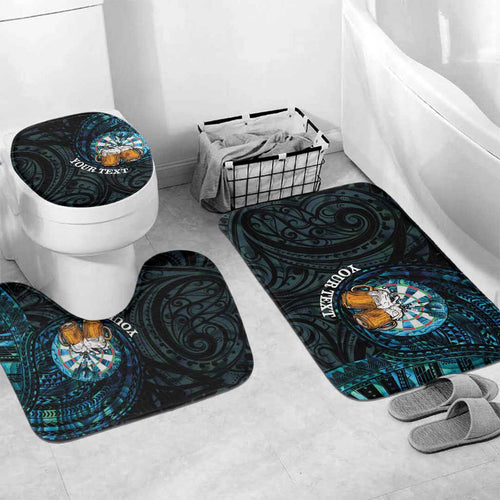 Personalized New Zealand Darts Beer Bathroom Set Paua Shell Aotearoa Maori Tattoo - Aussie Hoodie