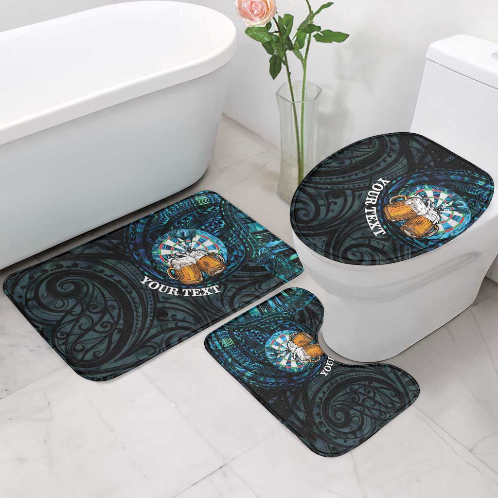 Personalized New Zealand Darts Beer Bathroom Set Paua Shell Aotearoa Maori Tattoo - Aussie Hoodie
