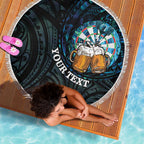 Personalized New Zealand Darts Beer Beach Blanket Paua Shell Aotearoa Maori Tattoo - Aussie Hoodie