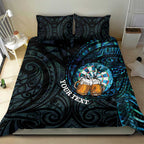 Personalized New Zealand Darts Beer Bedding Set Paua Shell Aotearoa Maori Tattoo - Aussie Hoodie