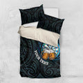 Personalized New Zealand Darts Beer Bedding Set Paua Shell Aotearoa Maori Tattoo - Aussie Hoodie