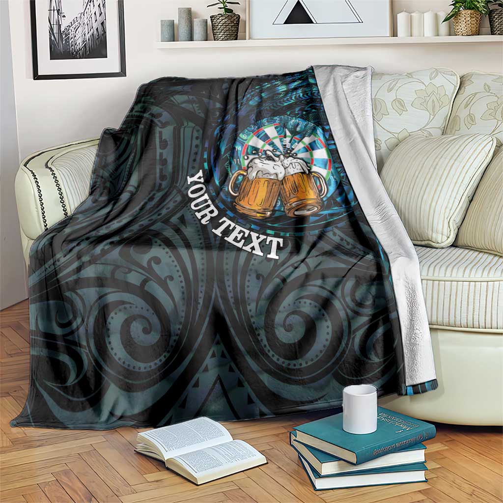 Personalized New Zealand Darts Beer Blanket Paua Shell Aotearoa Maori Tattoo - Aussie Hoodie