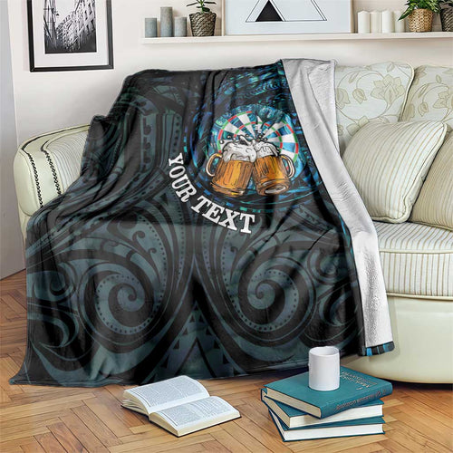 Personalized New Zealand Darts Beer Blanket Paua Shell Aotearoa Maori Tattoo - Aussie Hoodie