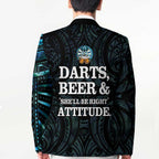 Personalized New Zealand Darts Beer Blazer Paua Shell Aotearoa Maori Tattoo - Aussie Hoodie