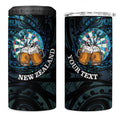 Personalized New Zealand Darts Beer 4 in 1 Can Cooler Tumbler Paua Shell Aotearoa Maori Tattoo - Aussie Hoodie