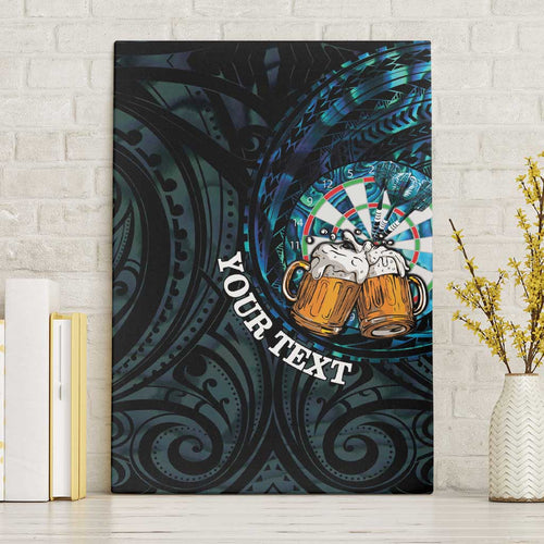 Personalized New Zealand Darts Beer Canvas Wall Art Paua Shell Aotearoa Maori Tattoo - Aussie Hoodie