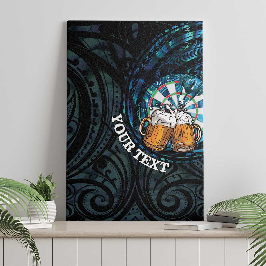 Personalized New Zealand Darts Beer Canvas Wall Art Paua Shell Aotearoa Maori Tattoo - Aussie Hoodie