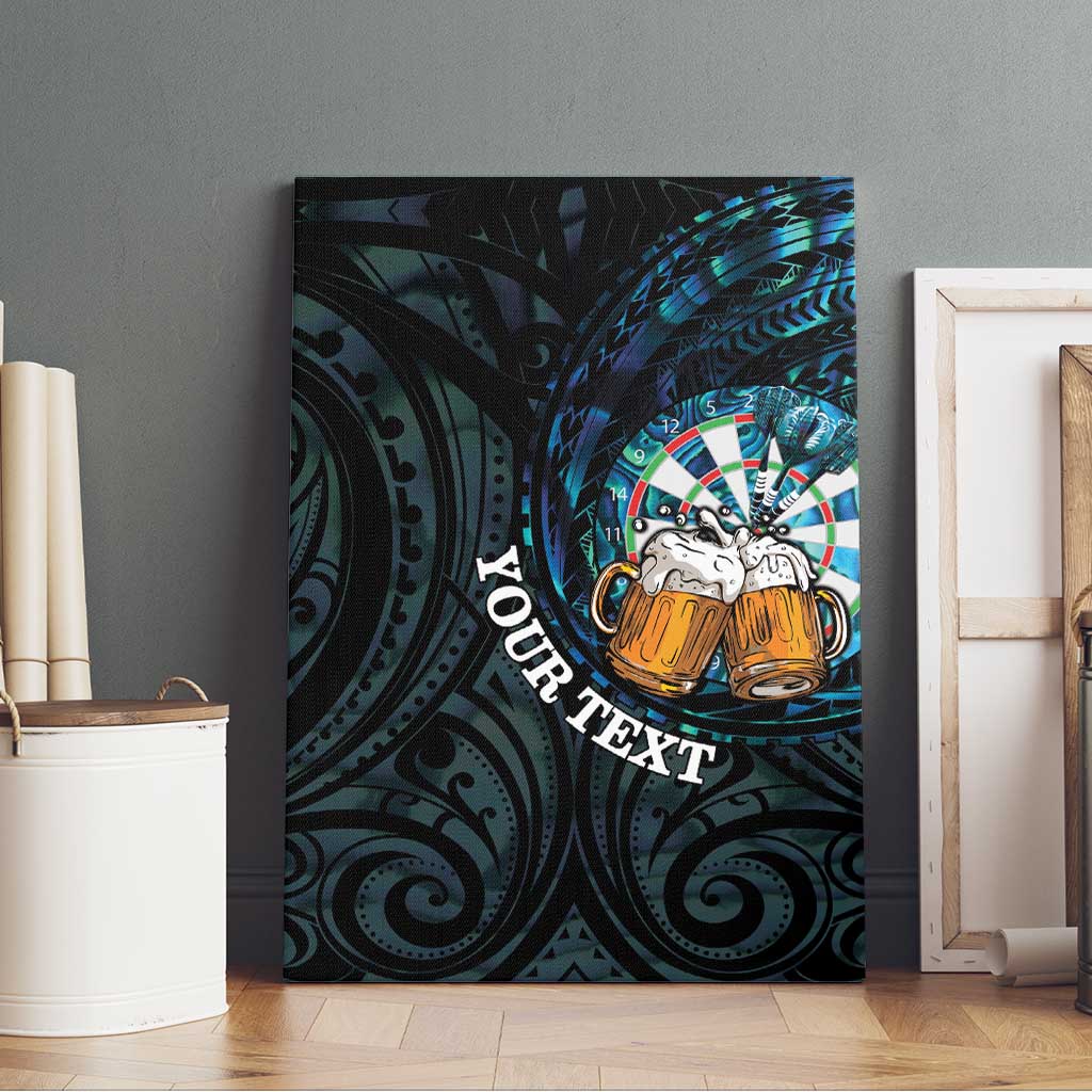 Personalized New Zealand Darts Beer Canvas Wall Art Paua Shell Aotearoa Maori Tattoo - Aussie Hoodie