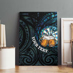 Personalized New Zealand Darts Beer Canvas Wall Art Paua Shell Aotearoa Maori Tattoo - Aussie Hoodie