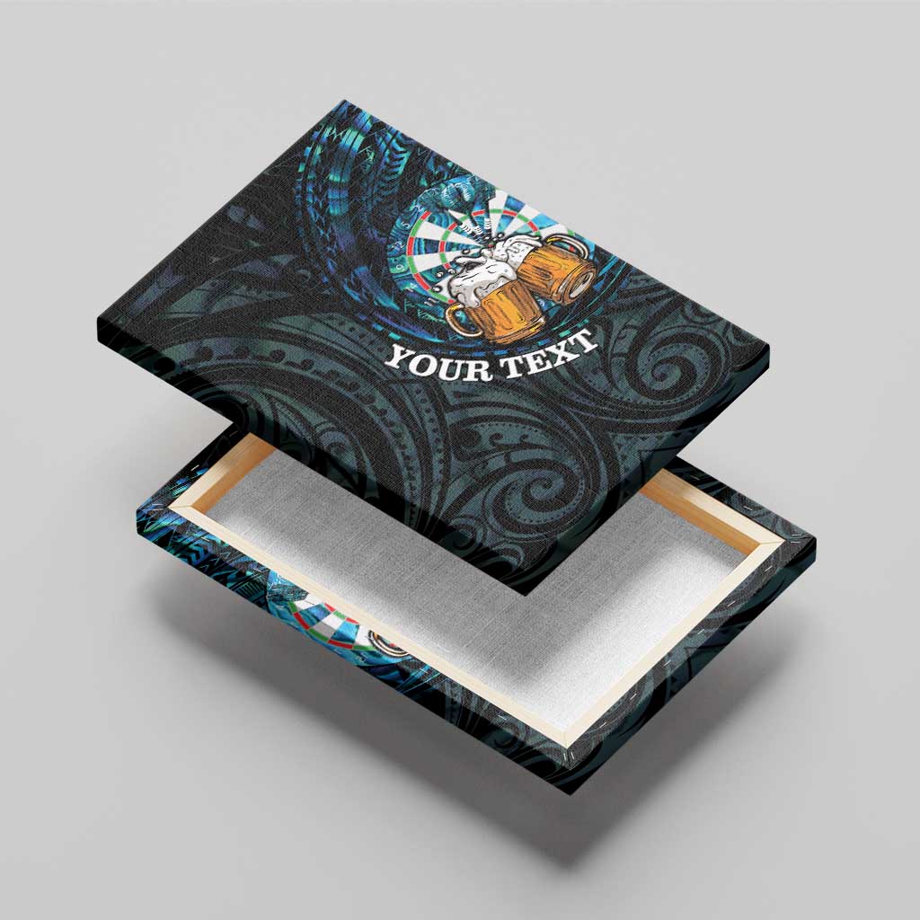 Personalized New Zealand Darts Beer Canvas Wall Art Paua Shell Aotearoa Maori Tattoo - Aussie Hoodie
