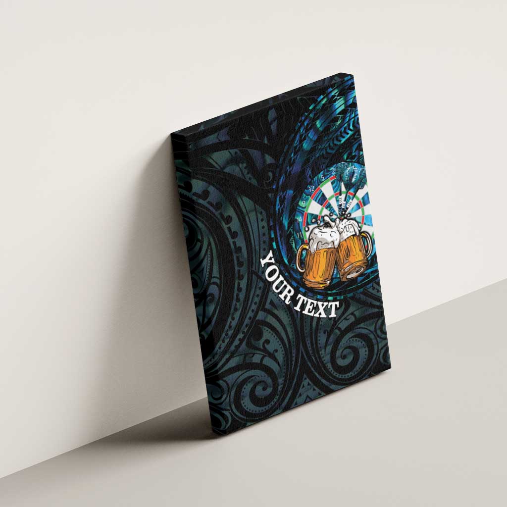 Personalized New Zealand Darts Beer Canvas Wall Art Paua Shell Aotearoa Maori Tattoo - Aussie Hoodie