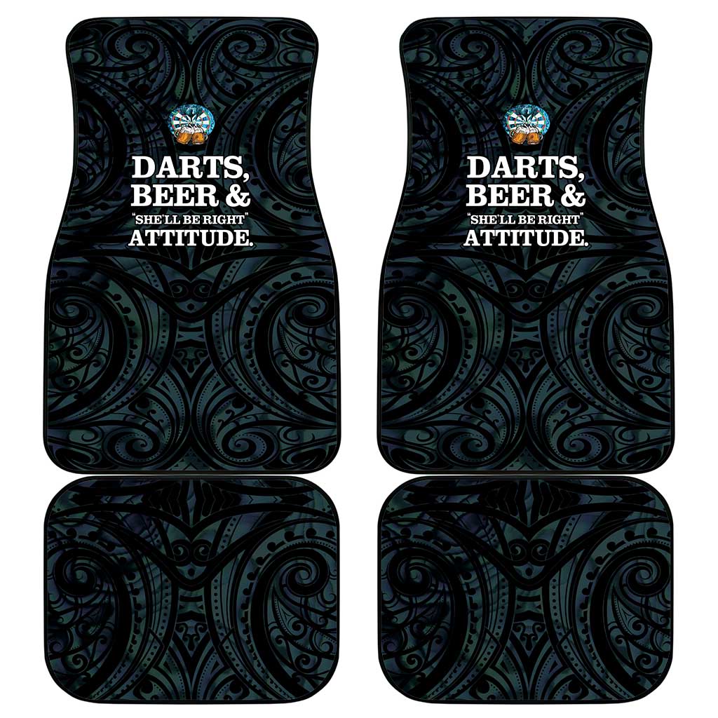 New Zealand Darts Beer Car Mats Paua Shell Aotearoa Maori Tattoo - Aussie Hoodie