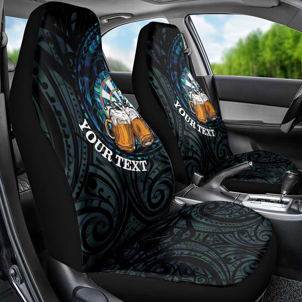 Personalized New Zealand Darts Beer Car Seat Cover Paua Shell Aotearoa Maori Tattoo - Aussie Hoodie