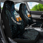 Personalized New Zealand Darts Beer Car Seat Cover Paua Shell Aotearoa Maori Tattoo - Aussie Hoodie