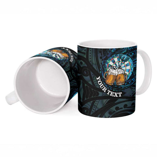 Personalized New Zealand Darts Beer Ceramic Mug Paua Shell Aotearoa Maori Tattoo - Aussie Hoodie