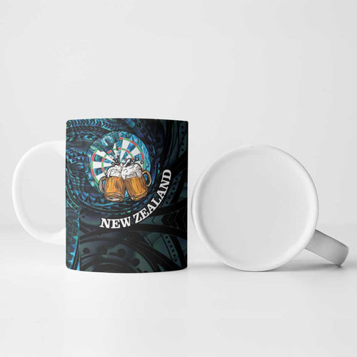 Personalized New Zealand Darts Beer Ceramic Mug Paua Shell Aotearoa Maori Tattoo - Aussie Hoodie