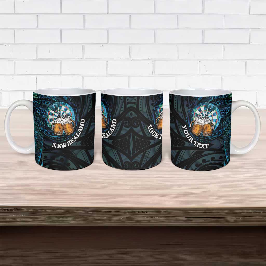 Personalized New Zealand Darts Beer Ceramic Mug Paua Shell Aotearoa Maori Tattoo - Aussie Hoodie