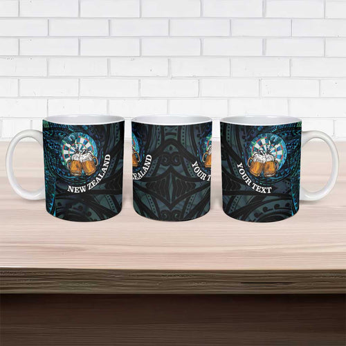 Personalized New Zealand Darts Beer Ceramic Mug Paua Shell Aotearoa Maori Tattoo - Aussie Hoodie