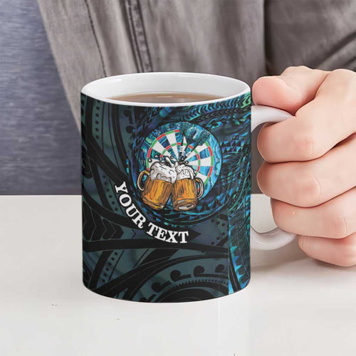 Personalized New Zealand Darts Beer Ceramic Mug Paua Shell Aotearoa Maori Tattoo - Aussie Hoodie