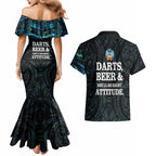 Personalized New Zealand Darts Beer Couples Matching Mermaid Dress and Hawaiian Shirt Paua Shell Aotearoa Maori Tattoo - Aussie Hoodie
