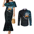 Personalized New Zealand Darts Beer Couples Matching Mermaid Dress and Long Sleeve Button Shirt Paua Shell Aotearoa Maori Tattoo - Aussie Hoodie