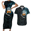 Personalized New Zealand Darts Beer Couples Matching Short Sleeve Bodycon Dress and Hawaiian Shirt Paua Shell Aotearoa Maori Tattoo - Aussie Hoodie