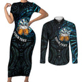 Personalized New Zealand Darts Beer Couples Matching Short Sleeve Bodycon Dress and Long Sleeve Button Shirt Paua Shell Aotearoa Maori Tattoo - Aussie Hoodie