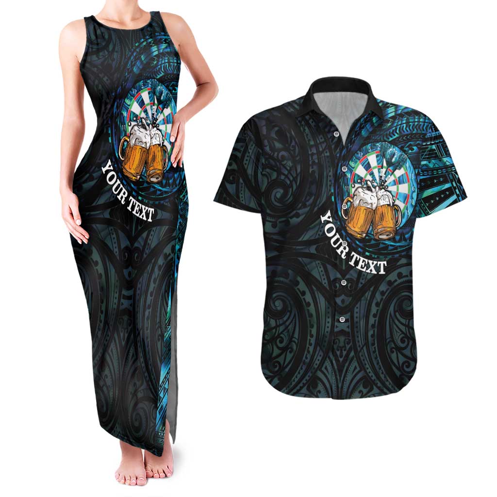 Personalized New Zealand Darts Beer Couples Matching Tank Maxi Dress and Hawaiian Shirt Paua Shell Aotearoa Maori Tattoo - Aussie Hoodie