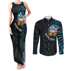 Personalized New Zealand Darts Beer Couples Matching Tank Maxi Dress and Long Sleeve Button Shirt Paua Shell Aotearoa Maori Tattoo - Aussie Hoodie