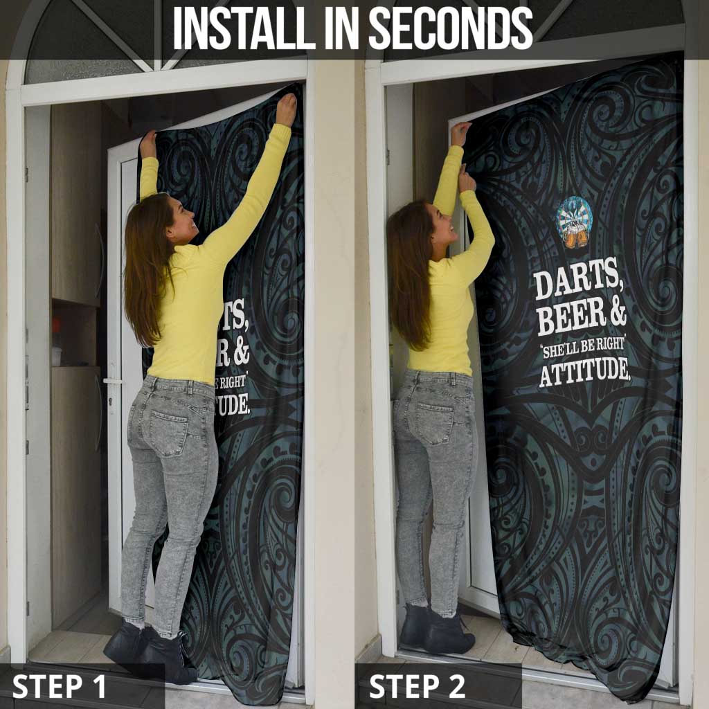 New Zealand Darts Beer Door Cover Paua Shell Aotearoa Maori Tattoo - Aussie Hoodie