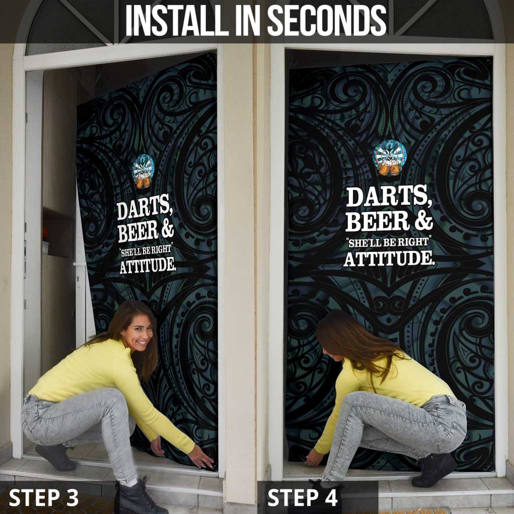 New Zealand Darts Beer Door Cover Paua Shell Aotearoa Maori Tattoo - Aussie Hoodie