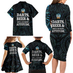 Personalized New Zealand Darts Beer Family Matching Long Sleeve Bodycon Dress and Hawaiian Shirt Paua Shell Aotearoa Maori Tattoo - Aussie Hoodie