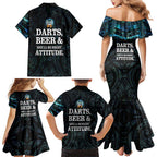Personalized New Zealand Darts Beer Family Matching Mermaid Dress and Hawaiian Shirt Paua Shell Aotearoa Maori Tattoo - Aussie Hoodie