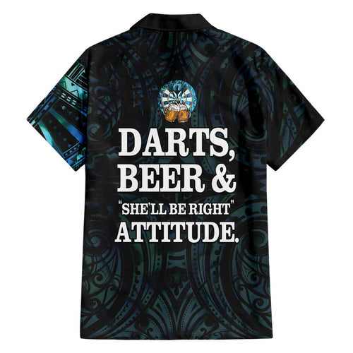 Personalized New Zealand Darts Beer Family Matching Mermaid Dress and Hawaiian Shirt Paua Shell Aotearoa Maori Tattoo - Aussie Hoodie