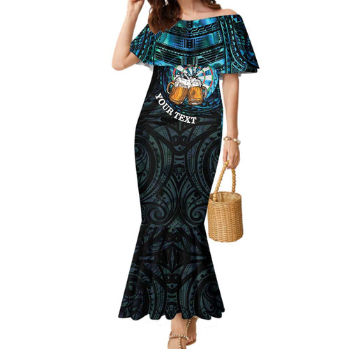 Personalized New Zealand Darts Beer Family Matching Mermaid Dress and Hawaiian Shirt Paua Shell Aotearoa Maori Tattoo - Aussie Hoodie